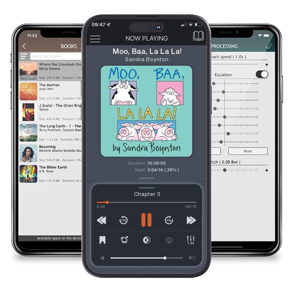 Download fo free audiobook Moo, Baa, La La La! by Sandra Boynton and listen anywhere on your iOS devices in the ListenBook app.