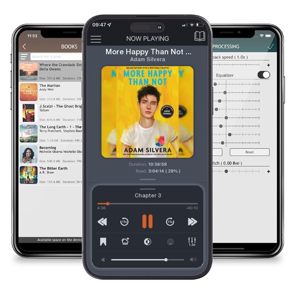 Download fo free audiobook More Happy Than Not (Deluxe Edition) by Adam Silvera and listen anywhere on your iOS devices in the ListenBook app.