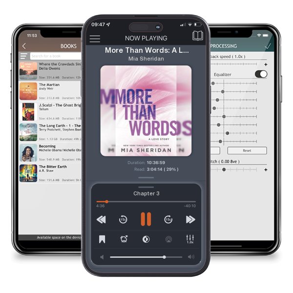 Download fo free audiobook More Than Words: A Love Story by Mia Sheridan and listen anywhere on your iOS devices in the ListenBook app.