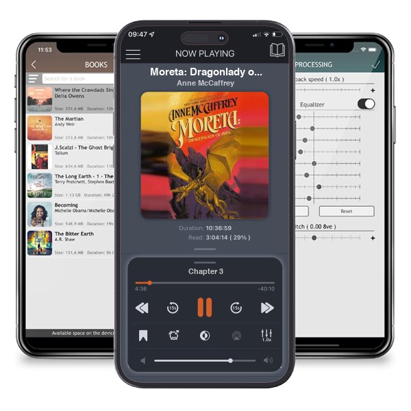 Download fo free audiobook Moreta: Dragonlady of Pern (Pern, #7) by Anne McCaffrey and listen anywhere on your iOS devices in the ListenBook app.