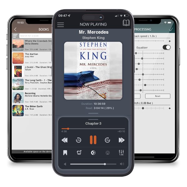 Download fo free audiobook Mr. Mercedes by Stephen King and listen anywhere on your iOS devices in the ListenBook app.