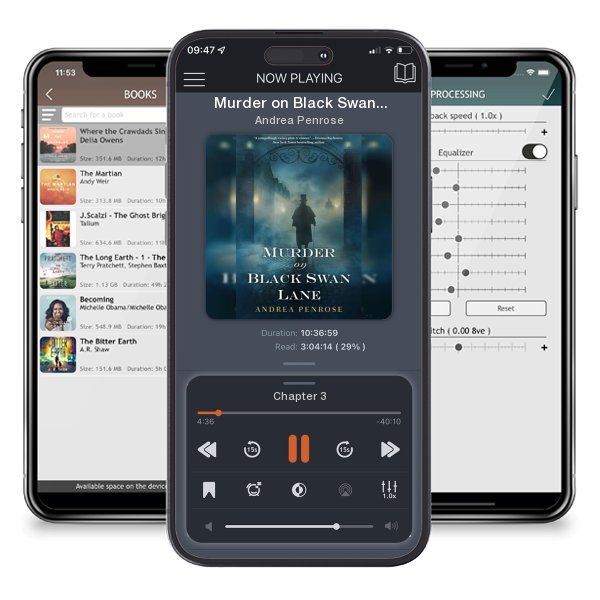 Download fo free audiobook Murder on Black Swan Lane by Andrea Penrose and listen anywhere on your iOS devices in the ListenBook app.