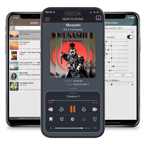 Download fo free audiobook Musashi by Eiji Yoshikawa and listen anywhere on your iOS devices in the ListenBook app.