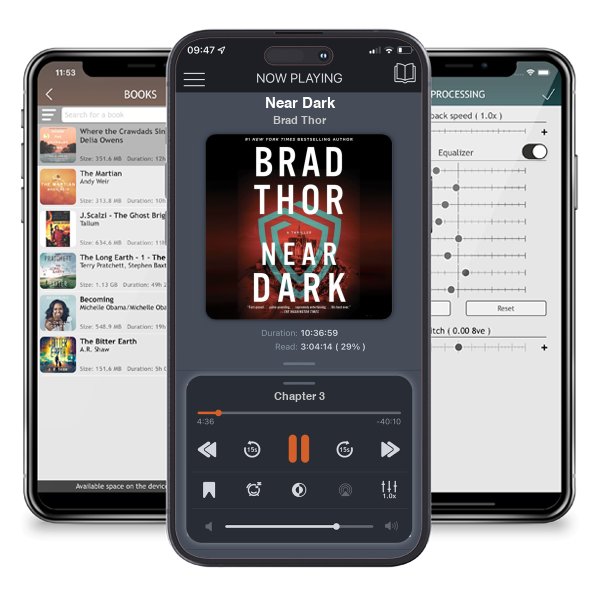 Download fo free audiobook Near Dark by Brad Thor and listen anywhere on your iOS devices in the ListenBook app.
