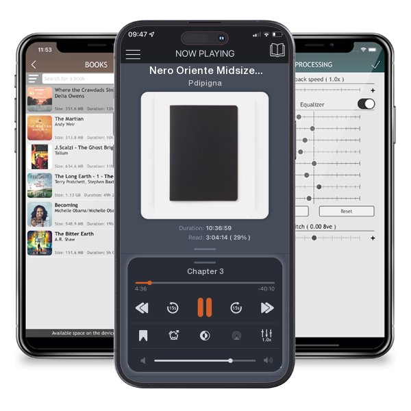 Download fo free audiobook Nero Oriente Midsized Sewn Lined Notebook by Pdipigna and listen anywhere on your iOS devices in the ListenBook app.