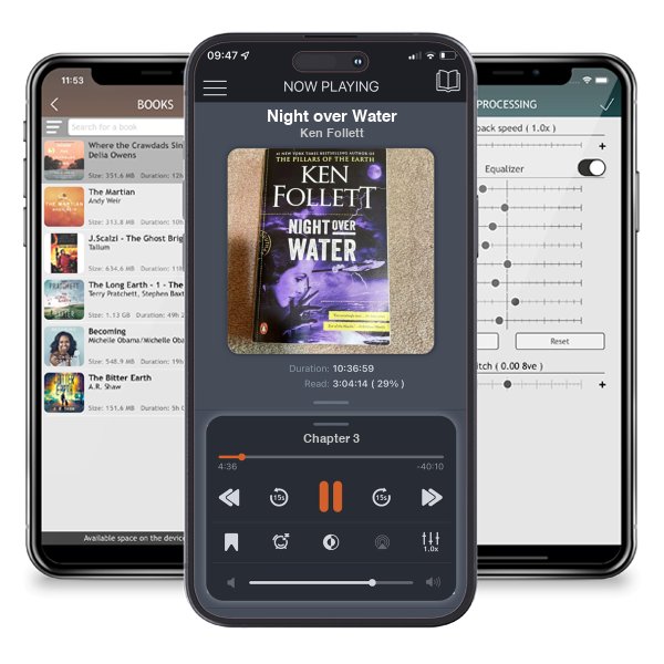 Download fo free audiobook Night over Water by Ken Follett and listen anywhere on your iOS devices in the ListenBook app.