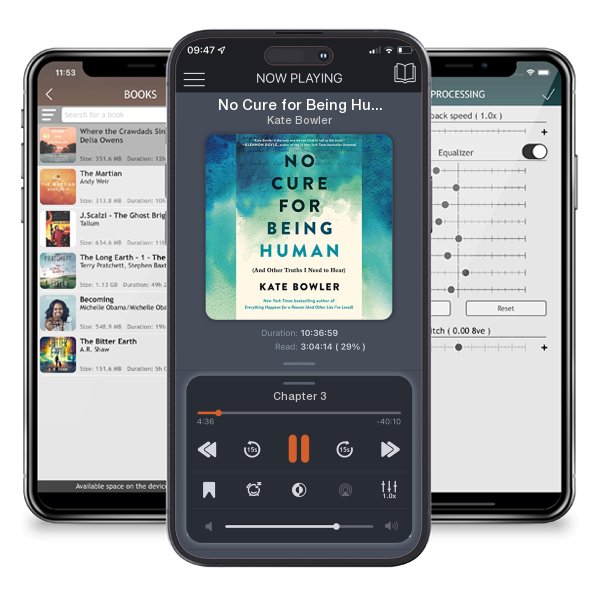 Download fo free audiobook No Cure for Being Human by Kate Bowler and listen anywhere on your iOS devices in the ListenBook app.