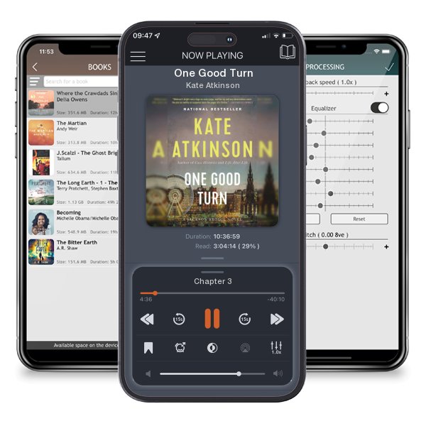 Download fo free audiobook One Good Turn by Kate Atkinson and listen anywhere on your iOS devices in the ListenBook app.