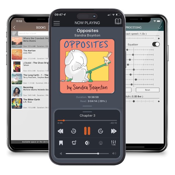 Download fo free audiobook Opposites by Sandra Boynton and listen anywhere on your iOS devices in the ListenBook app.