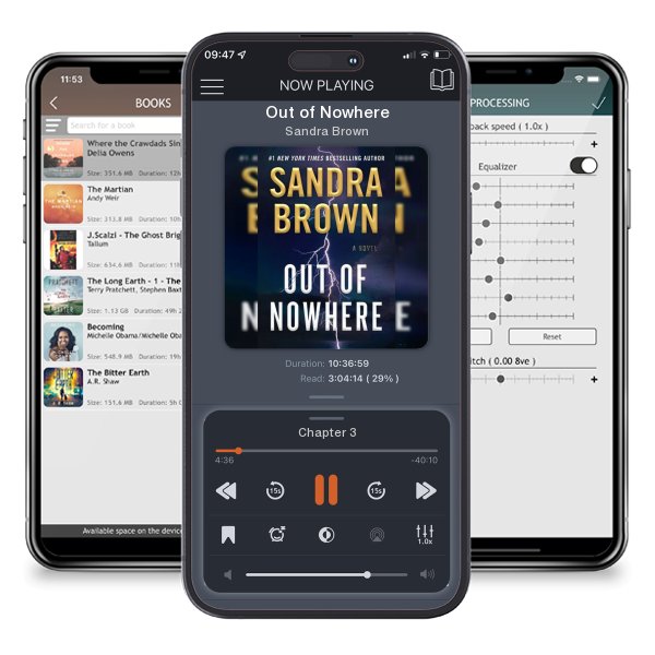 Download fo free audiobook Out of Nowhere by Sandra Brown and listen anywhere on your iOS devices in the ListenBook app.