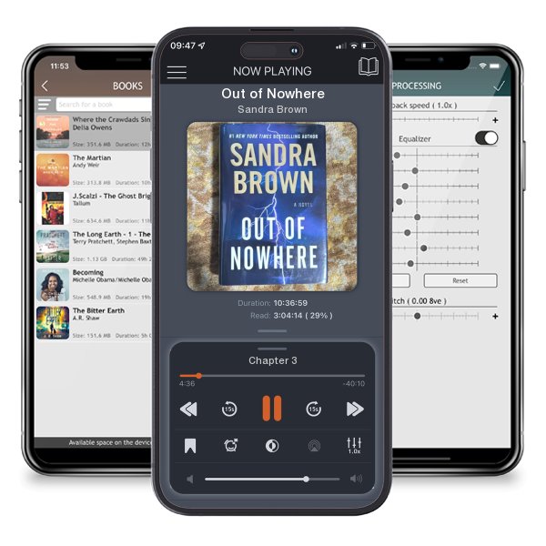 Download fo free audiobook Out of Nowhere by Sandra Brown and listen anywhere on your iOS devices in the ListenBook app.