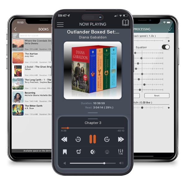 Download fo free audiobook Outlander Boxed Set: Outlander, Dragonfly in Amber, Voyager,... by Diana Gabaldon and listen anywhere on your iOS devices in the ListenBook app.