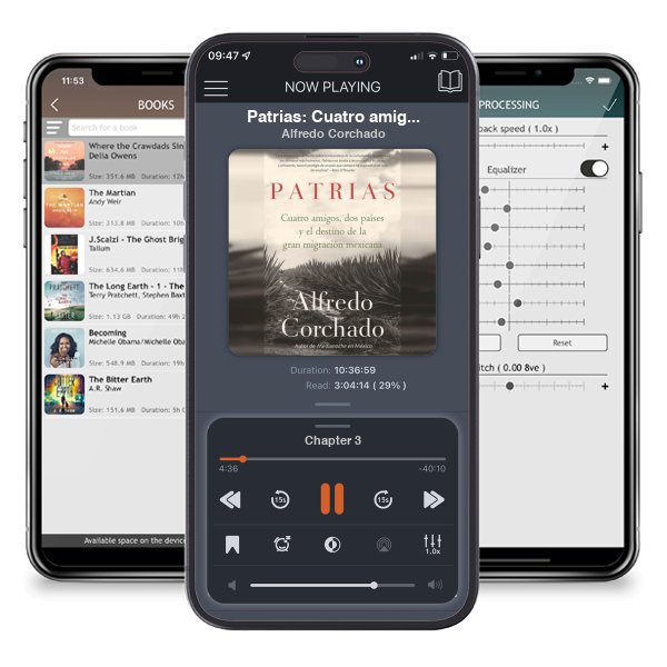 Descargar audiolibro gratis Patrias: Cuatro amigos, dos países y el destino de la gran migración mexicana / Homelands: Four Friends, Two Countries, and the Fate of the Great Mexican-Amer: Cuatro amigos, dos países y el destino de la gran migración mexicana by Alfredo Corchado y escuchar en cualquier lugar en sus dispositivos iOS en la aplicación ListenBook.