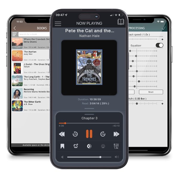 Download fo free audiobook Pete the Cat and the Space Chase by Nathan Hale and listen anywhere on your iOS devices in the ListenBook app.