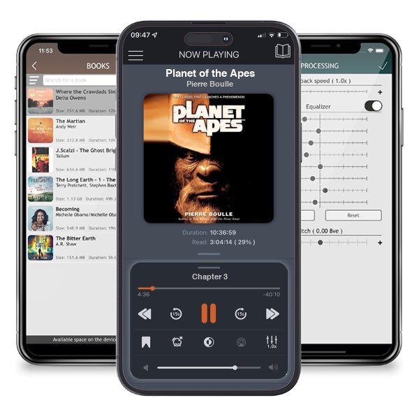 Download fo free audiobook Planet of the Apes by Pierre Boulle and listen anywhere on your iOS devices in the ListenBook app.