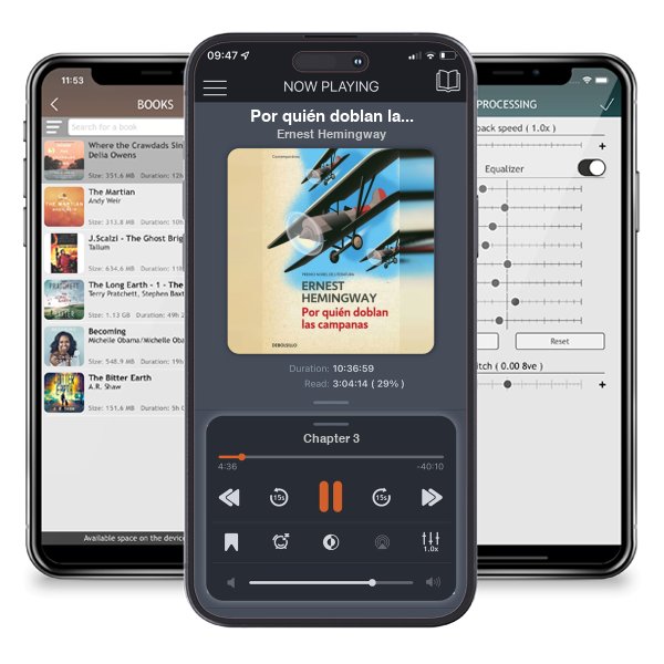 Descargar audiolibro gratis Por quién doblan las campanas / For Whom the Bell Tolls by Ernest Hemingway y escuchar en cualquier lugar en sus dispositivos iOS en la aplicación ListenBook.