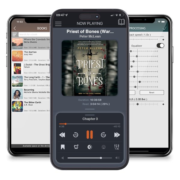 Download fo free audiobook Priest of Bones (War for the Rose Throne, #1) by Peter McLean and listen anywhere on your iOS devices in the ListenBook app.