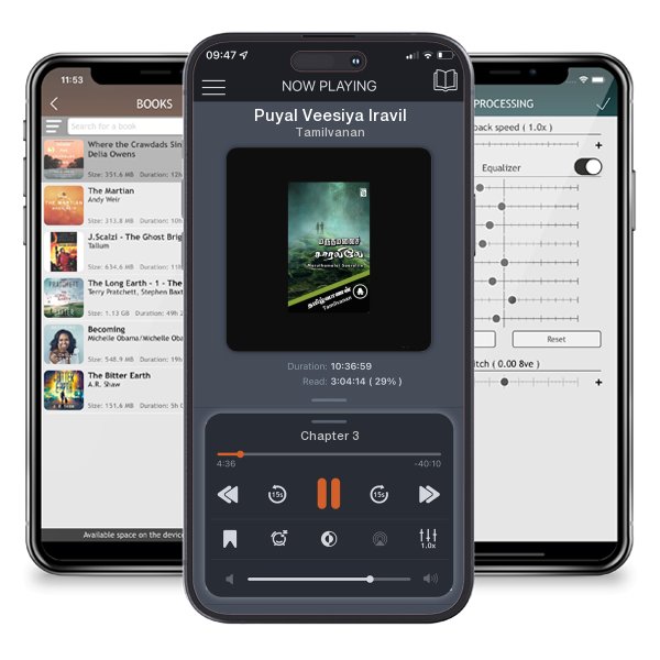 Download fo free audiobook Puyal Veesiya Iravil by Tamilvanan and listen anywhere on your iOS devices in the ListenBook app.