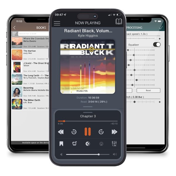 Download fo free audiobook Radiant Black, Volume 2: A Massive-Verse Book by Kyle Higgins and listen anywhere on your iOS devices in the ListenBook app.
