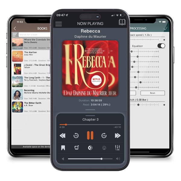 Download fo free audiobook Rebecca by Daphne du Maurier and listen anywhere on your iOS devices in the ListenBook app.