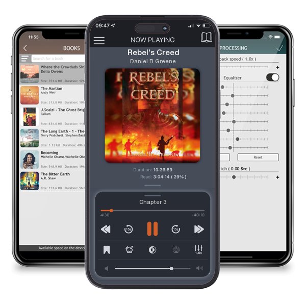Download fo free audiobook Rebel's Creed by Daniel B Greene and listen anywhere on your iOS devices in the ListenBook app.