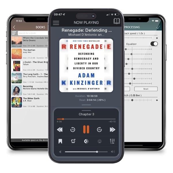 Download fo free audiobook Renegade: Defending Democracy and Liberty in Our Divided Country by Michael D'Antonio and Adam Kinzinger and listen anywhere on your iOS devices in the ListenBook app.