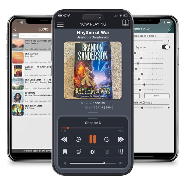 Download fo free audiobook Rhythm of War by Brandon Sanderson and listen anywhere on your iOS devices in the ListenBook app.