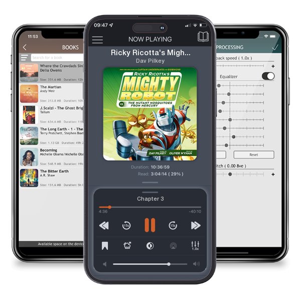 Download fo free audiobook Ricky Ricotta's Mighty Robot vs. the Mutant Mosquitoes from Mercury by Dav Pilkey and listen anywhere on your iOS devices in the ListenBook app.
