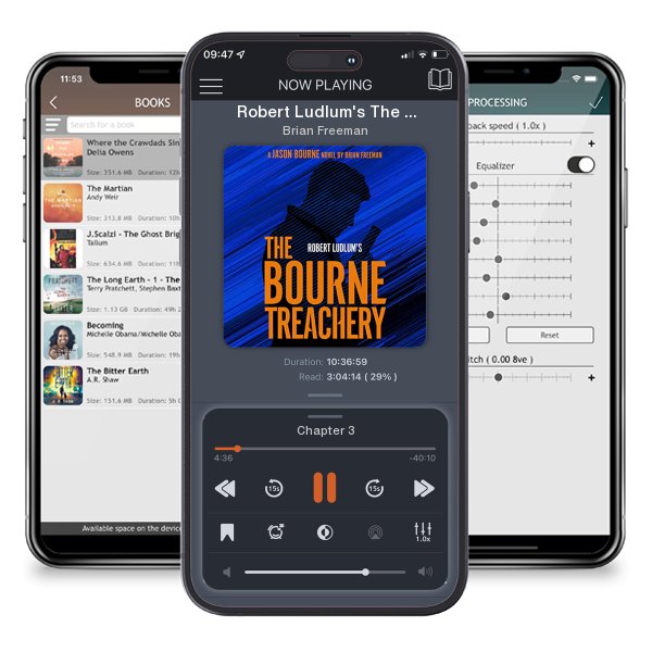 Download fo free audiobook Robert Ludlum's The Bourne Treachery by Brian Freeman and listen anywhere on your iOS devices in the ListenBook app.