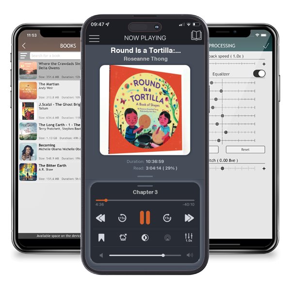 Descargar audiolibro gratis Round Is a Tortilla: A Book of Shapes by Roseanne Thong y escuchar en cualquier lugar en sus dispositivos iOS en la aplicación ListenBook.