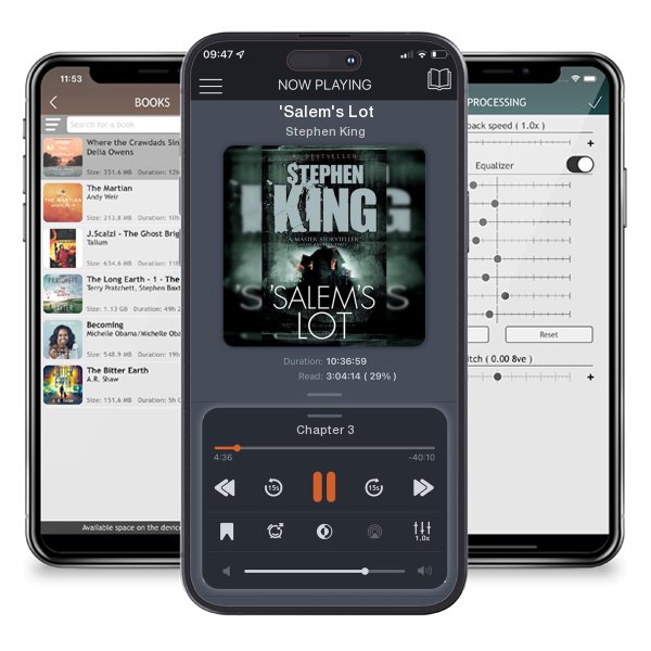 Download fo free audiobook 'Salem's Lot by Stephen King and listen anywhere on your iOS devices in the ListenBook app.