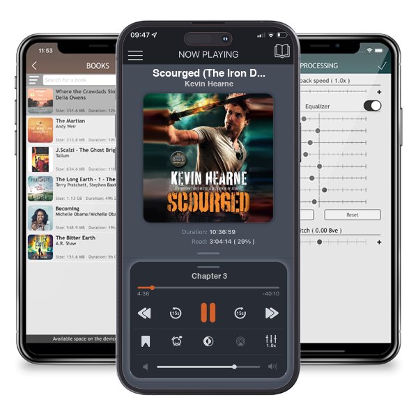 Download fo free audiobook Scourged (The Iron Druid Chronicles, #10) by Kevin Hearne and listen anywhere on your iOS devices in the ListenBook app.