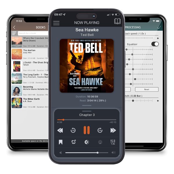 Download fo free audiobook Sea Hawke by Ted Bell and listen anywhere on your iOS devices in the ListenBook app.
