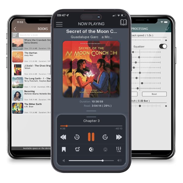 Download fo free audiobook Secret of the Moon Conch by Guadalupe García McCall and David Bowles and listen anywhere on your iOS devices in the ListenBook app.