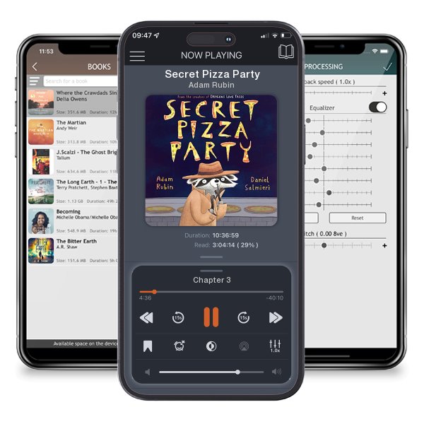 Download fo free audiobook Secret Pizza Party by Adam Rubin and listen anywhere on your iOS devices in the ListenBook app.