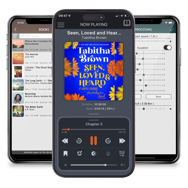 Download fo free audiobook Seen, Loved and Heard: A Guided Journal for Feeding the Soul by Tabitha Brown and listen anywhere on your iOS devices in the ListenBook app.