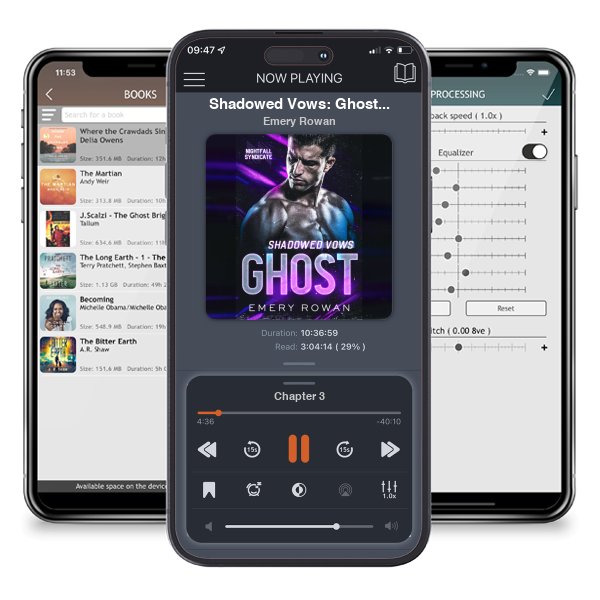 Download fo free audiobook Shadowed Vows: Ghost (Nightfall Syndicate Book 1) by Emery Rowan and listen anywhere on your iOS devices in the ListenBook app.