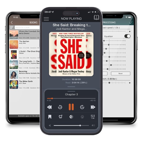 Download fo free audiobook She Said: Breaking the Sexual Harassment Story That Helped... by Jodi Kantor and Megan Twohey and listen anywhere on your iOS devices in the ListenBook app.