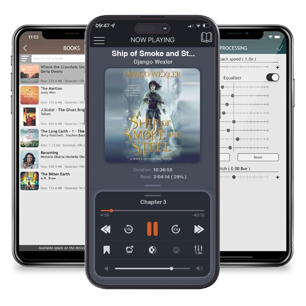 Download fo free audiobook Ship of Smoke and Steel (The Wells of Sorcery, #1) by Django Wexler and listen anywhere on your iOS devices in the ListenBook app.