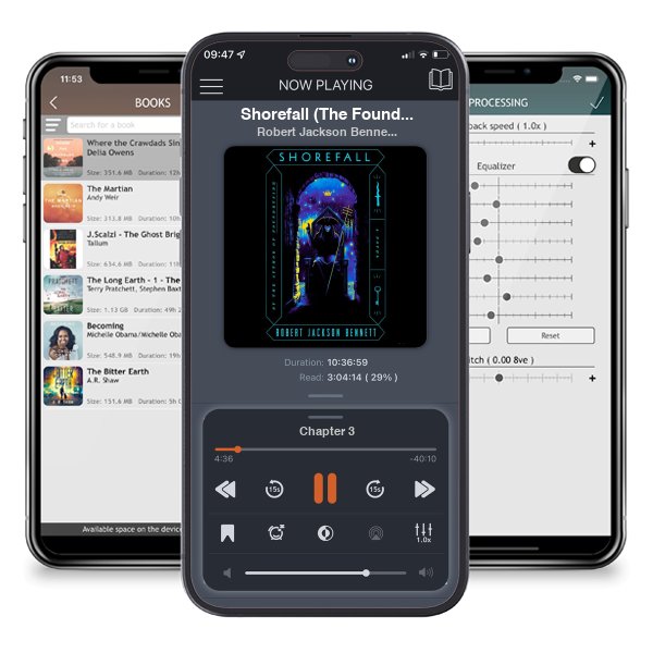 Download fo free audiobook Shorefall (The Founders Trilogy, #2) by Robert Jackson Bennett and listen anywhere on your iOS devices in the ListenBook app.