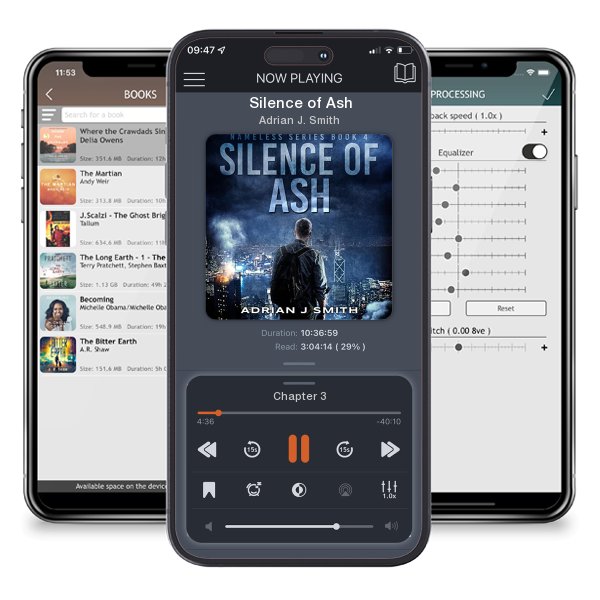 Download fo free audiobook Silence of Ash by Adrian J. Smith and listen anywhere on your iOS devices in the ListenBook app.