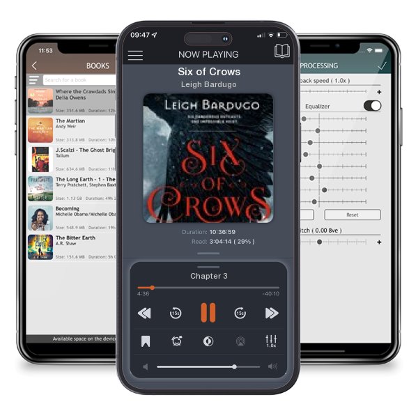 Download fo free audiobook Six of Crows by Leigh Bardugo and listen anywhere on your iOS devices in the ListenBook app.