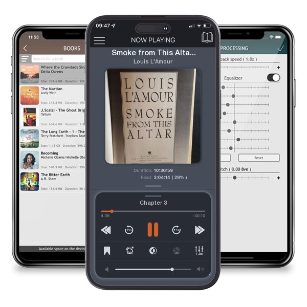 Download fo free audiobook Smoke from This Altar by Louis L'Amour and listen anywhere on your iOS devices in the ListenBook app.