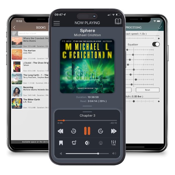 Download fo free audiobook Sphere by Michael Crichton and listen anywhere on your iOS devices in the ListenBook app.