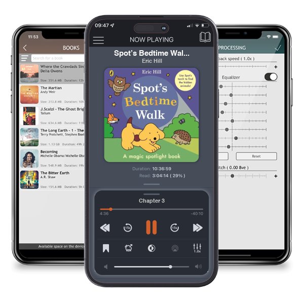 Download fo free audiobook Spot’s Bedtime Walk: A magic spotlight book by Eric Hill and listen anywhere on your iOS devices in the ListenBook app.