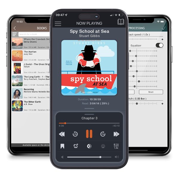 Download fo free audiobook Spy School at Sea by Stuart Gibbs and listen anywhere on your iOS devices in the ListenBook app.