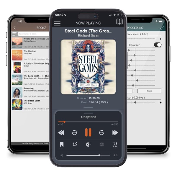 Download fo free audiobook Steel Gods (The Great Silence, #2) by Richard Swan and listen anywhere on your iOS devices in the ListenBook app.