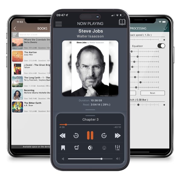 Download fo free audiobook Steve Jobs by Walter Isaacson and listen anywhere on your iOS devices in the ListenBook app.