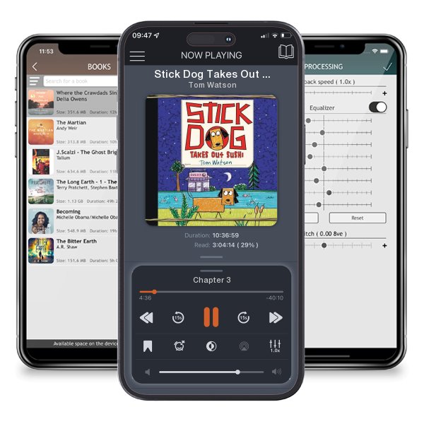 Download fo free audiobook Stick Dog Takes Out Sushi by Tom Watson and listen anywhere on your iOS devices in the ListenBook app.