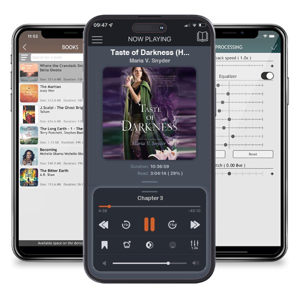 Download fo free audiobook Taste of Darkness (Healer, #3) by Maria V. Snyder and listen anywhere on your iOS devices in the ListenBook app.